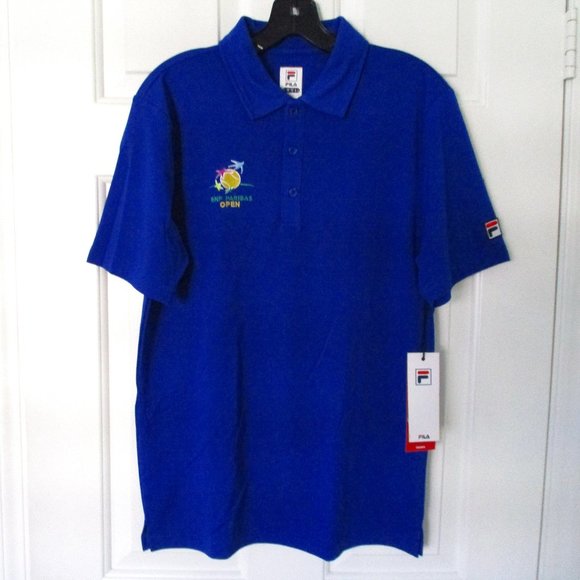 FILA Mens S/S BNP Paribas Open Royal Blue Tennis Polo Shirt NWT - Size Small - Picture 1 of 5